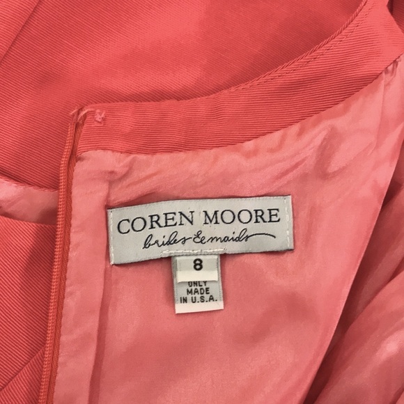 Coren Moore Women’s Coral Orange Halter Midi Dress Size 8 - Picture 5 of 7